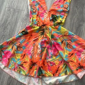 Vibrant Tropical Print Dress
